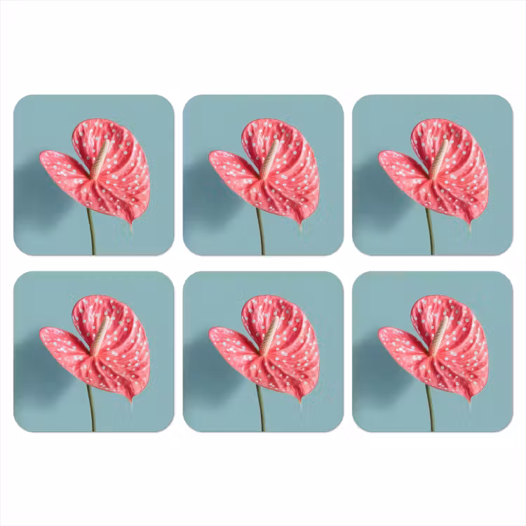 Onderzetter​ - Blad - Anthurium - Stippen - Roze — 1