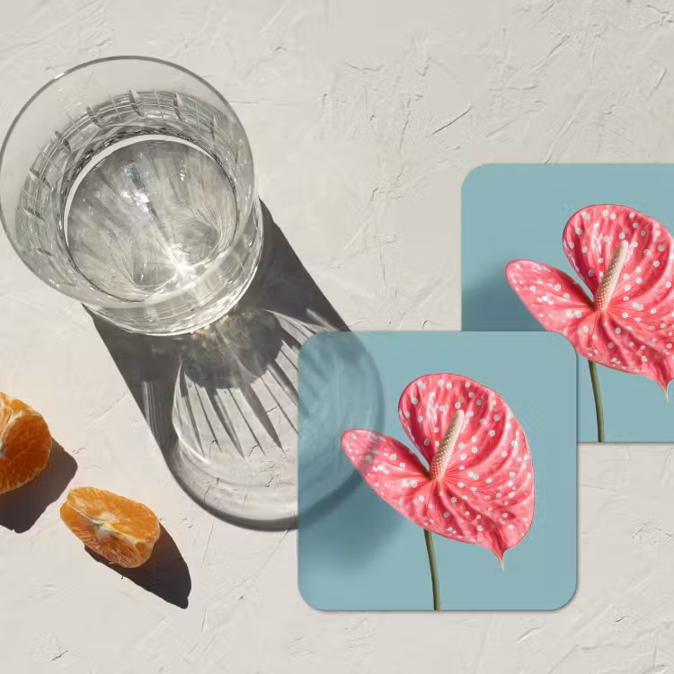 Onderzetter​ - Blad - Anthurium - Stippen - Roze — 3