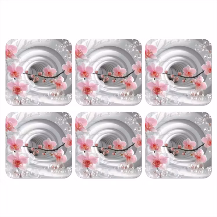 Onderzetter - Bloemen - Tunnel - Abstact - 3D effect — 1