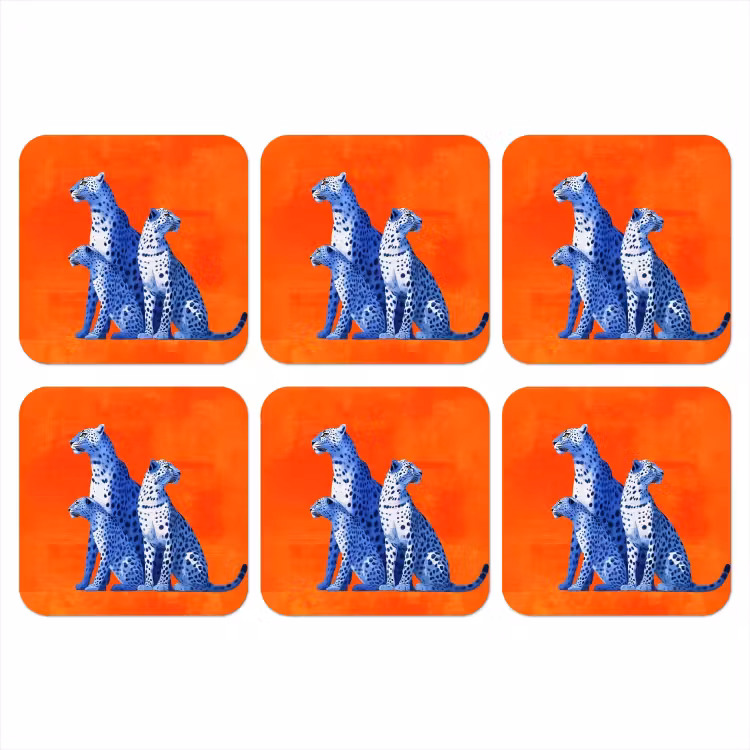 Onderzetter - Luipaarden - Stippen - Oranje — 1