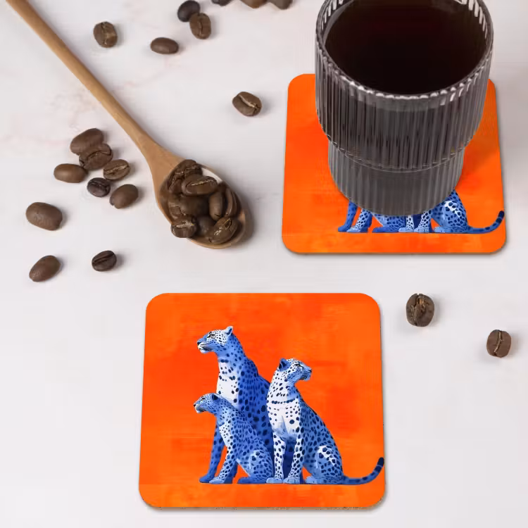 Onderzetter - Luipaarden - Stippen - Oranje — 4