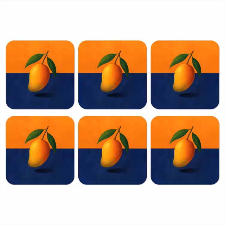 Onderzetter - Mango - Vlakken - Bladeren - Oranje — 1