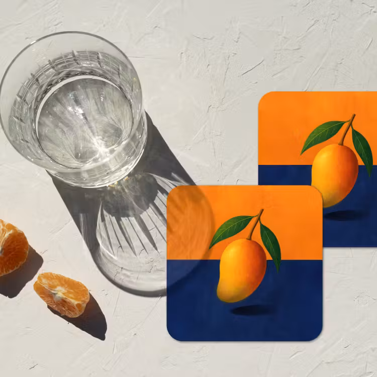 Onderzetter - Mango - Vlakken - Bladeren - Oranje — 3