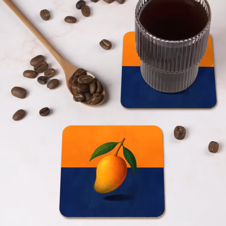 Onderzetter - Mango - Vlakken - Bladeren - Oranje — 4