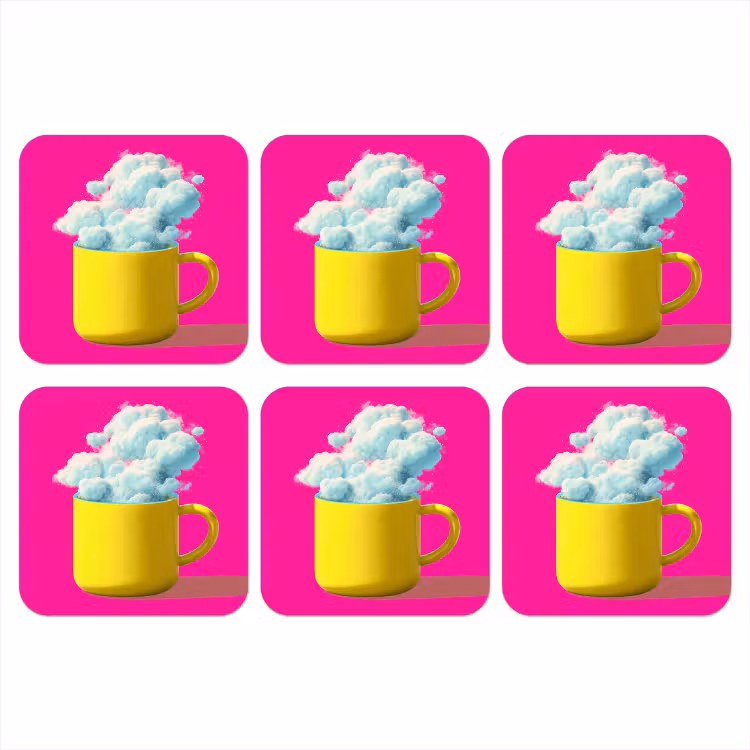 Onderzetter - Mok - Wolken - Roze - Minimalitisch — 1