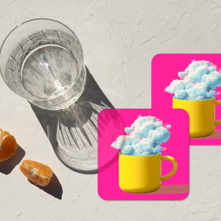Onderzetter - Mok - Wolken - Roze - Minimalitisch — 3