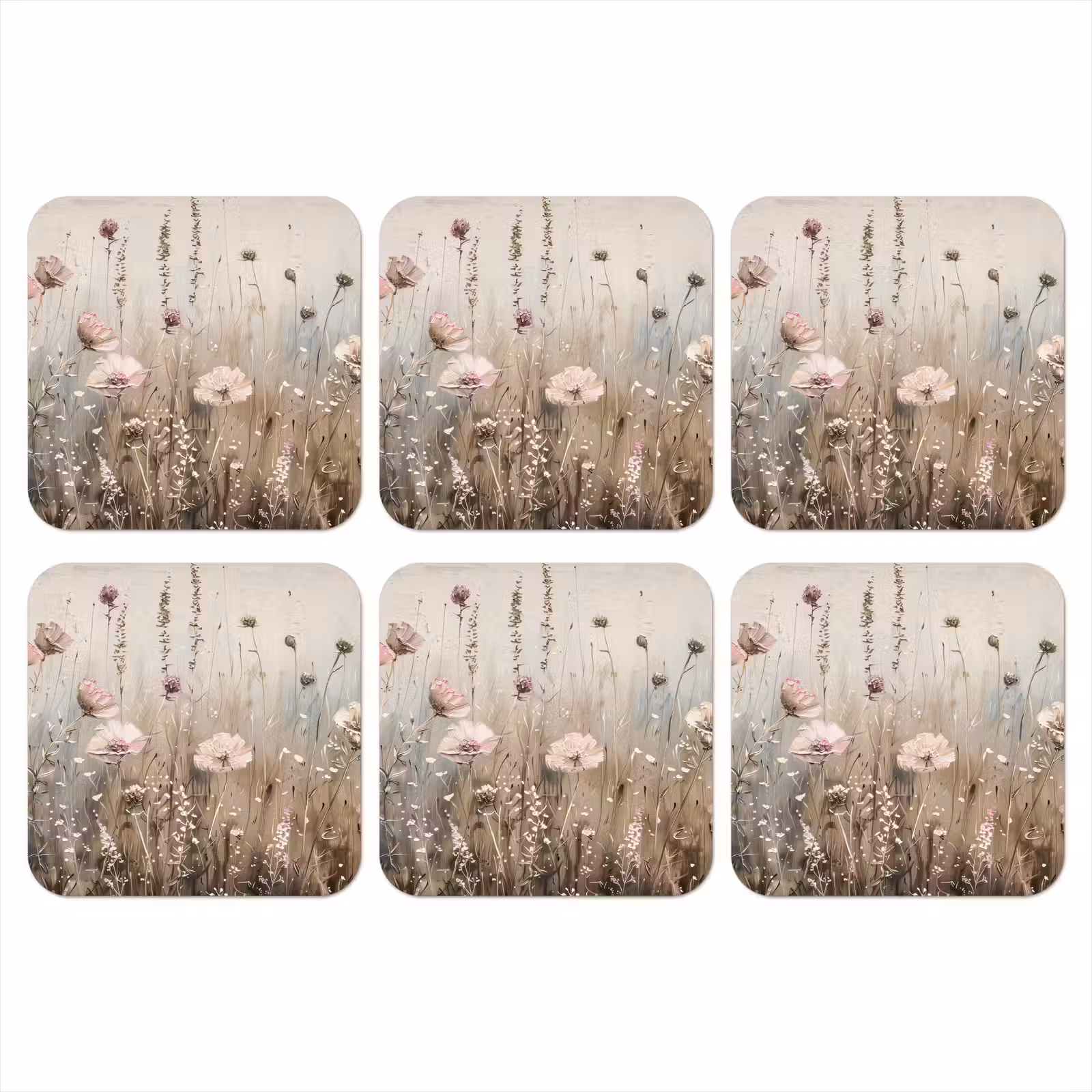 Onderzetter - Bloemen - Roze - Modern - Beige — 1