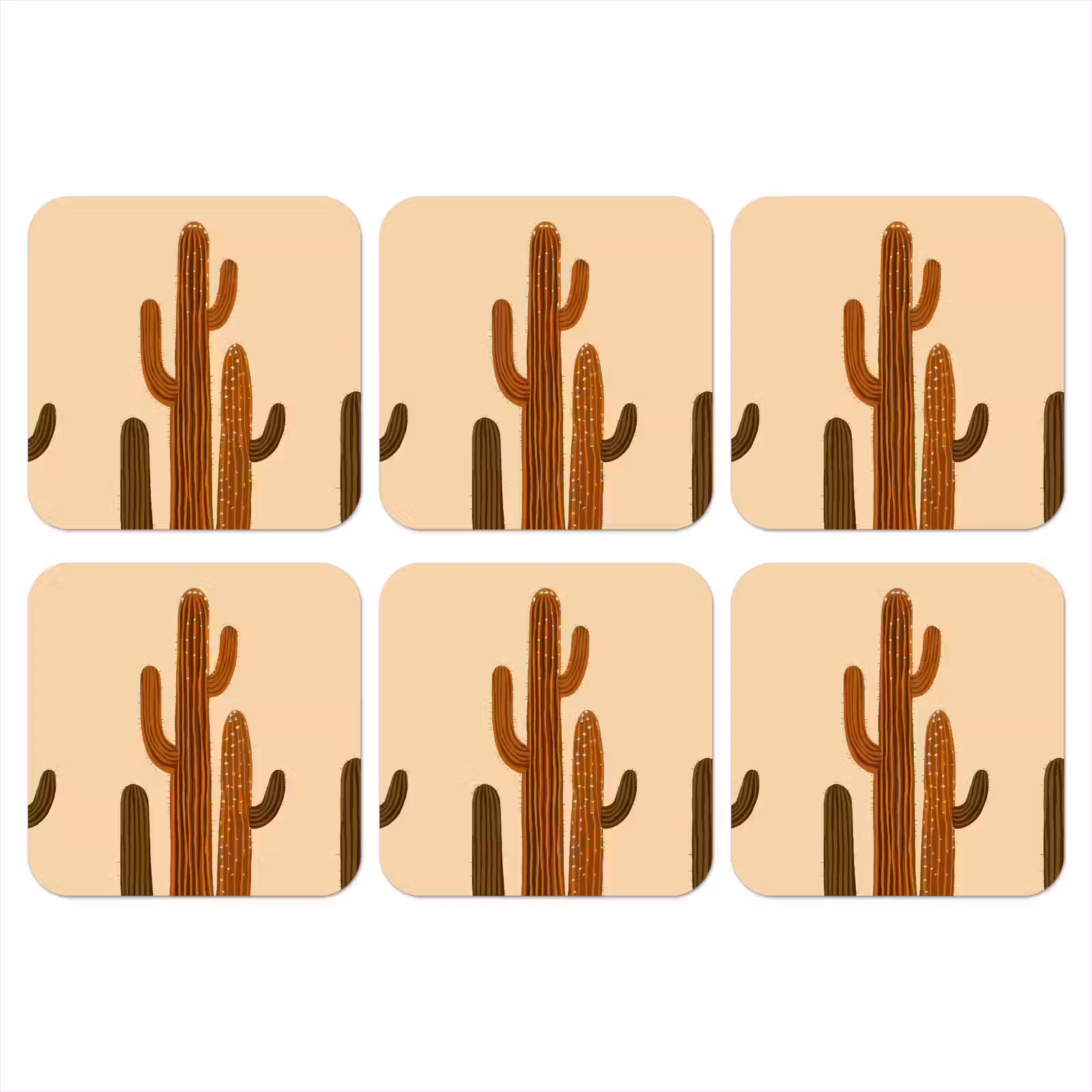 Onderzetter - Cactus - Woestijn - Zand - Bruin — 1
