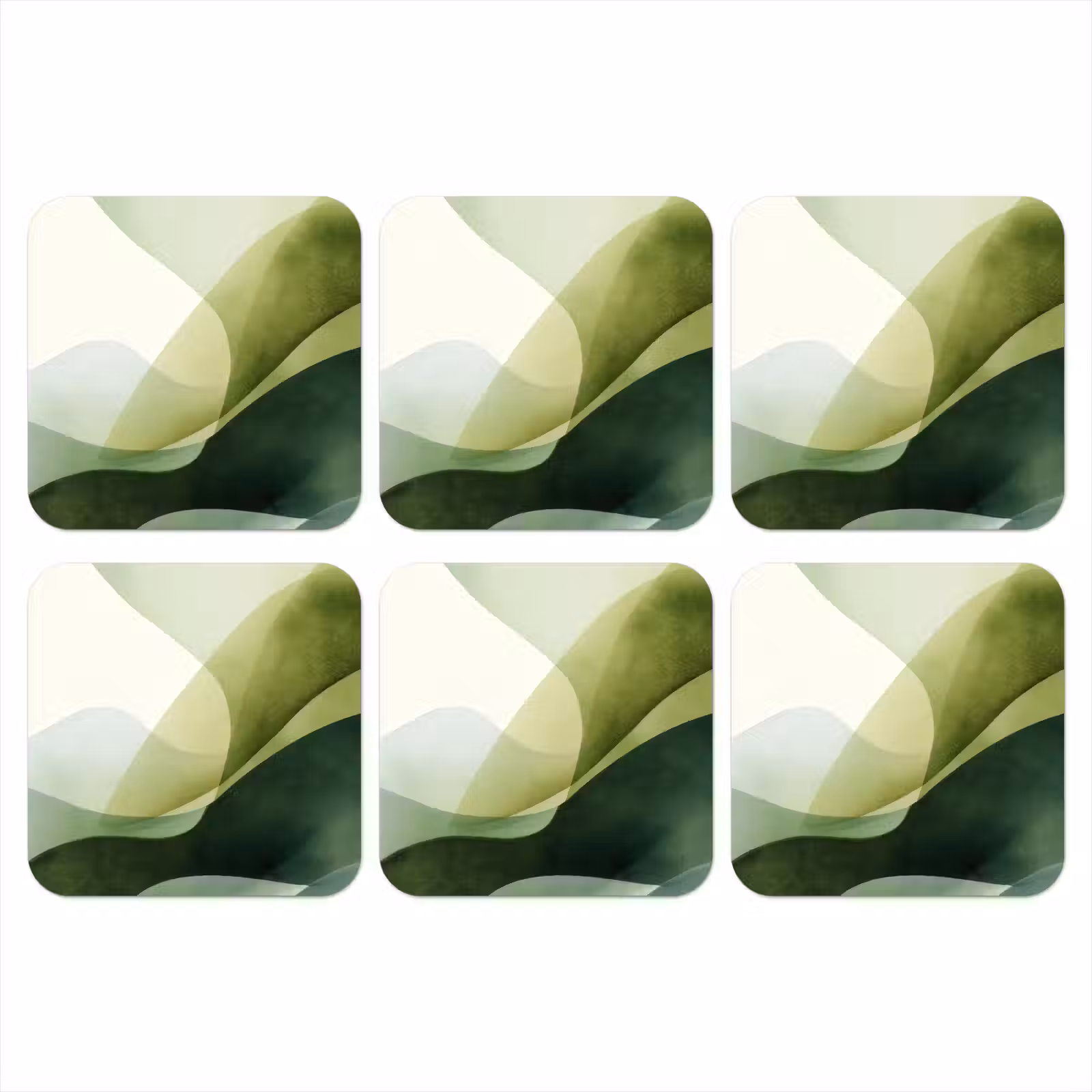 Onderzetter - Golven - Abstract - Lichtgroen - Sierlijk — 1