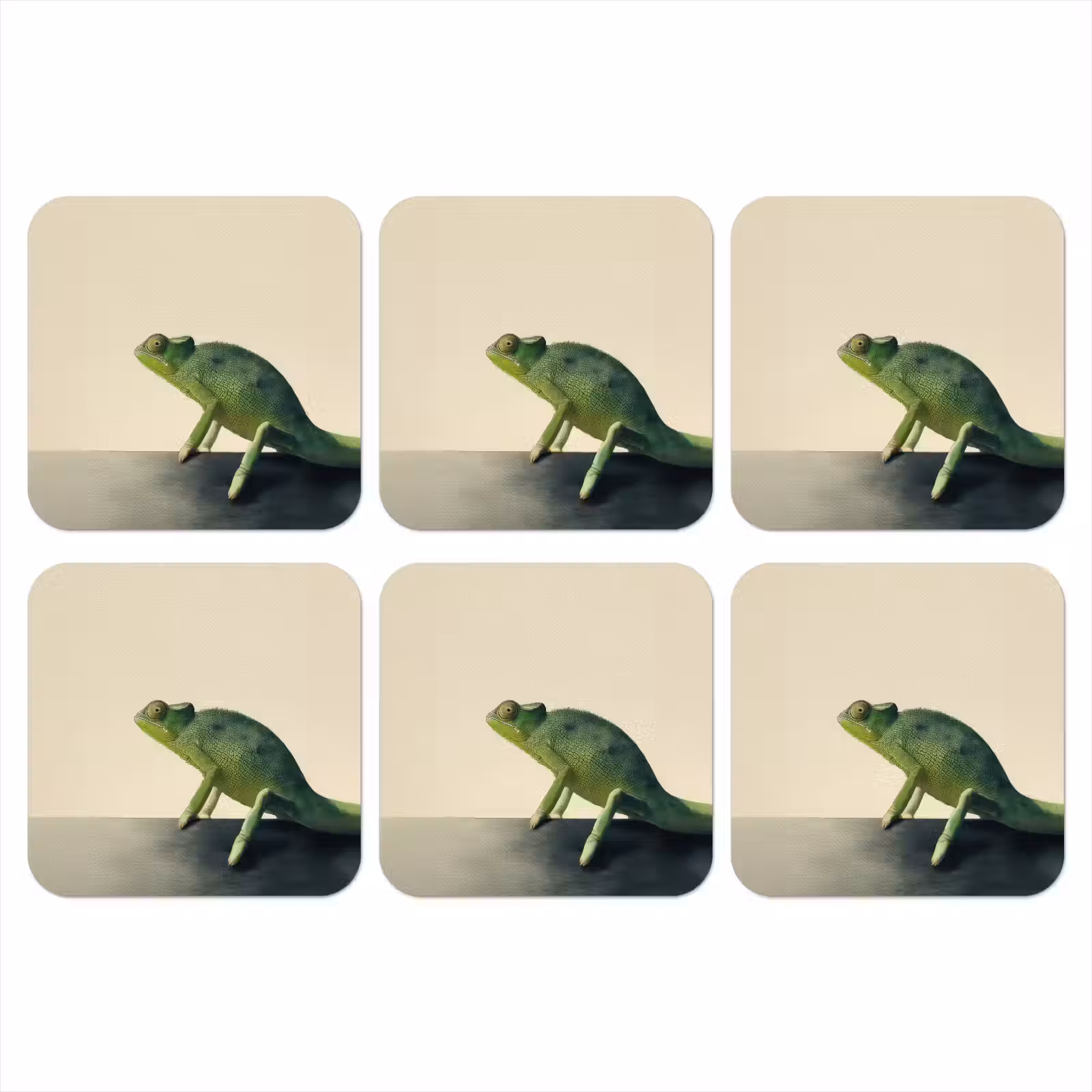 Onderzetter - Kameleon - Groen - Minimalistisch — 1