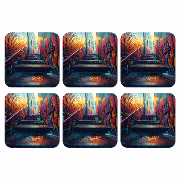 Onderzetter - Architectuur - Neon - Trap - Graffiti — 1