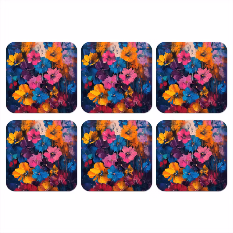 Onderzetter - Bloemen - Kleurrijk - Abstract - Modern — 1