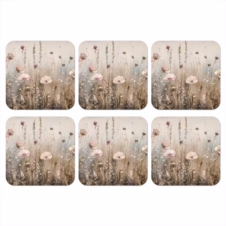 Onderzetter - Bloemen - Roze - Modern - Beige — 1