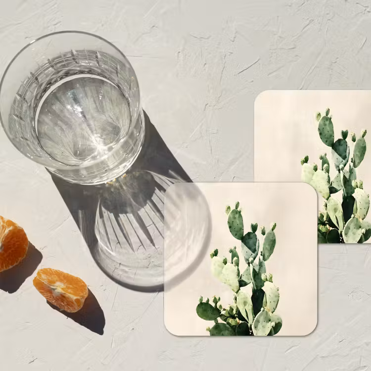 Onderzetter - Cactus - Groen - Minimalistisch — 3