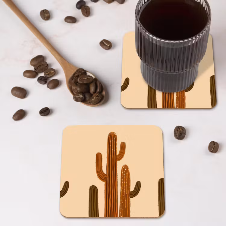 Onderzetter - Cactus - Woestijn - Zand - Bruin — 4