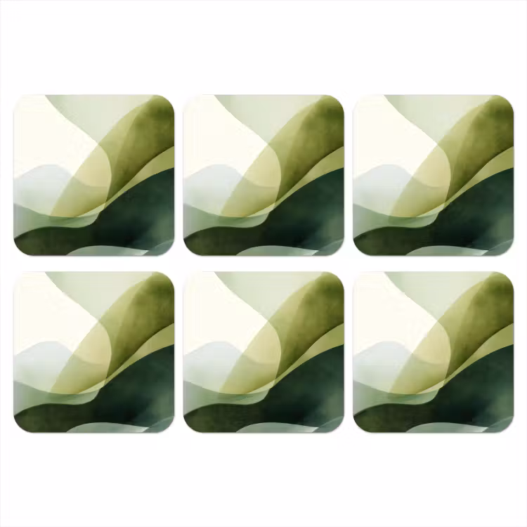 Onderzetter - Golven - Abstract - Lichtgroen - Sierlijk — 1