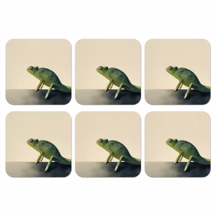 Onderzetter - Kameleon - Groen - Minimalistisch — 1