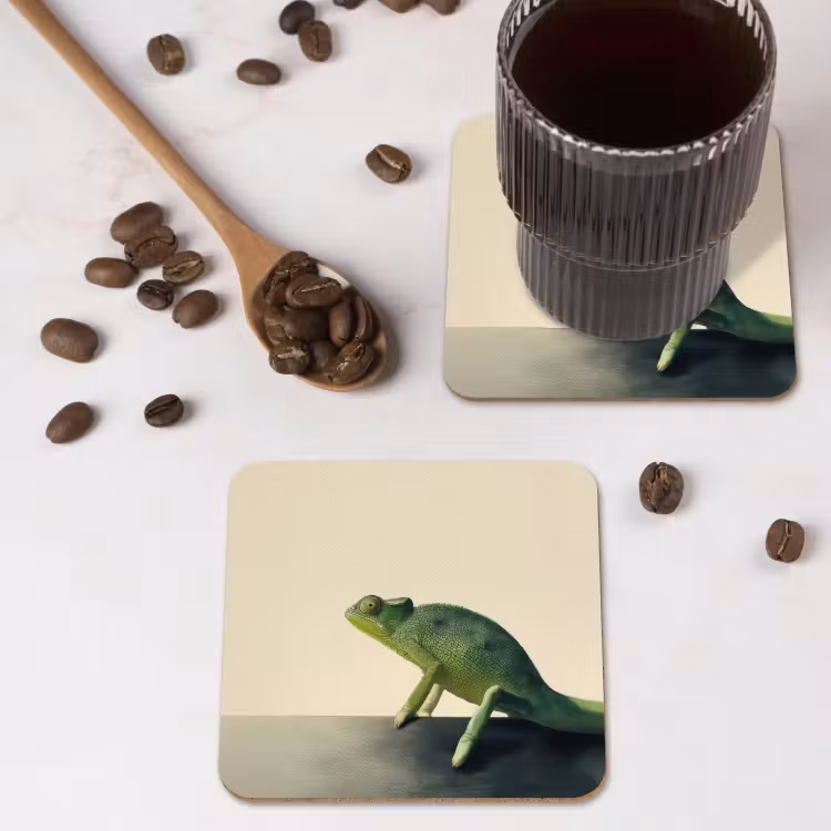 Onderzetter - Kameleon - Groen - Minimalistisch — 4