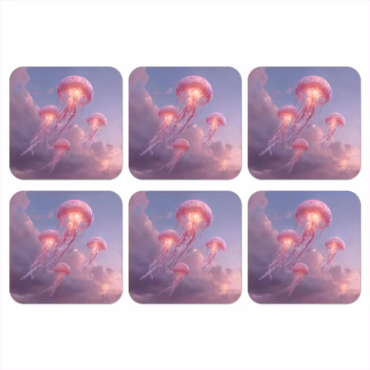 Onderzetter - Kwallen - Roze - Wolken — 1