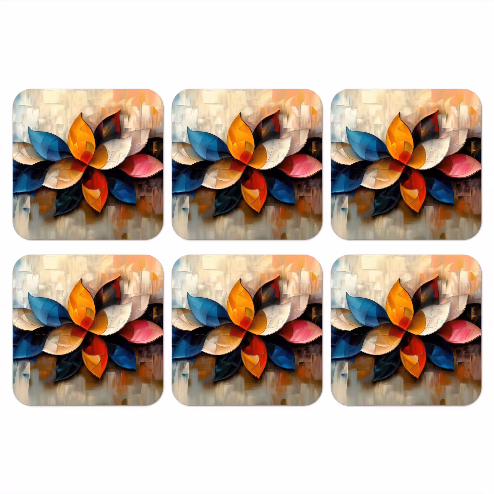 Onderzetter - Bloem - Abstract - Kleurrijk - Bladeren — 1
