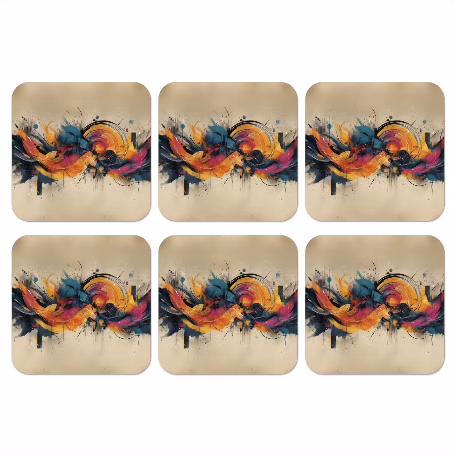 Onderzetter - Explosie - Kleurrijk - Vormen - Abstract — 1