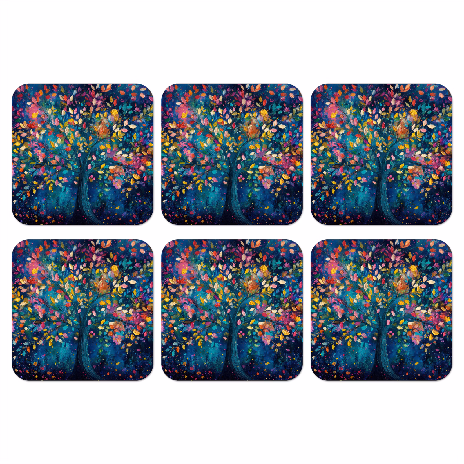 Onderzetter - Kleurrijk - Boom - Magisch - Abstract — 1