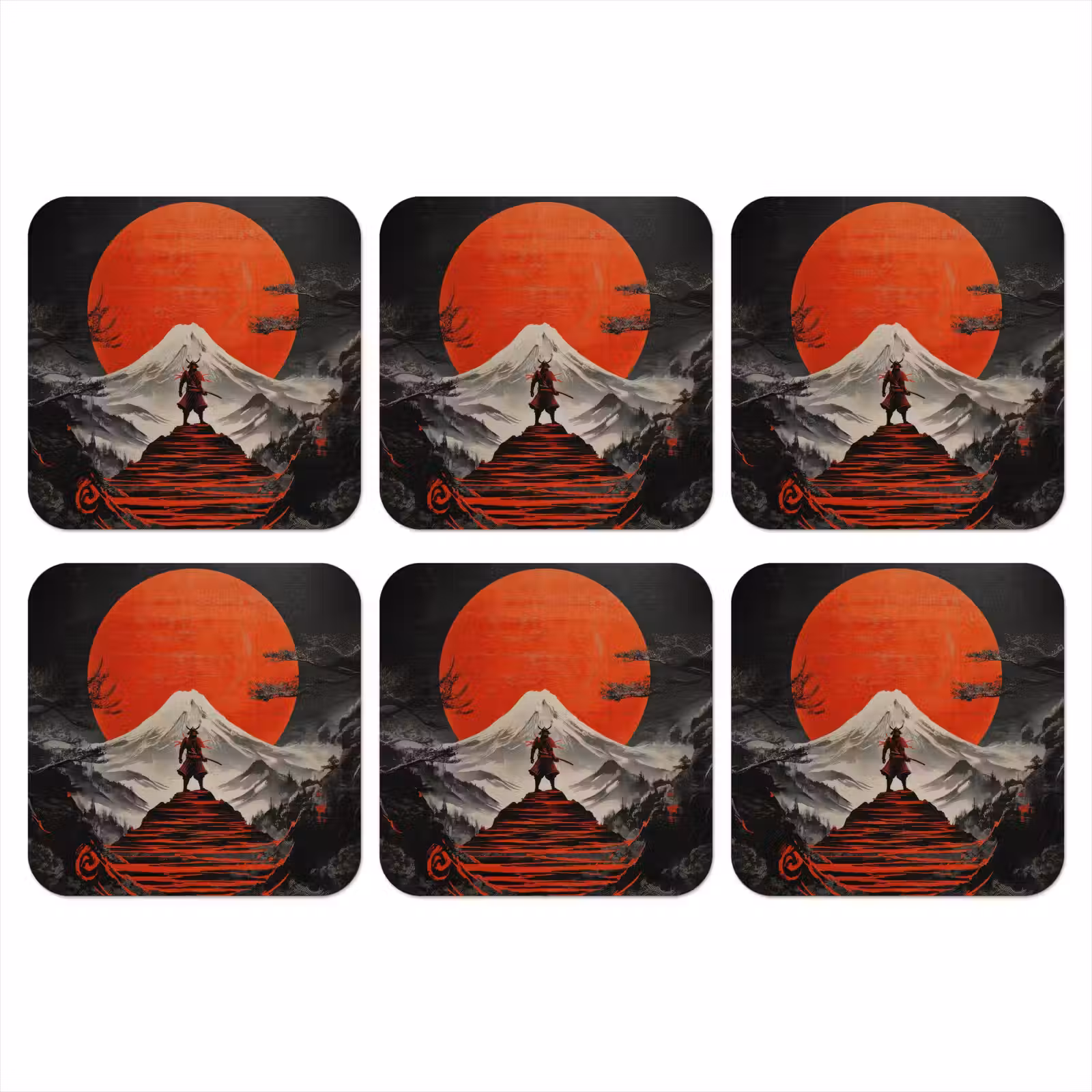 Onderzetter - Krijger - Rode trappen - Zon - Berg — 1