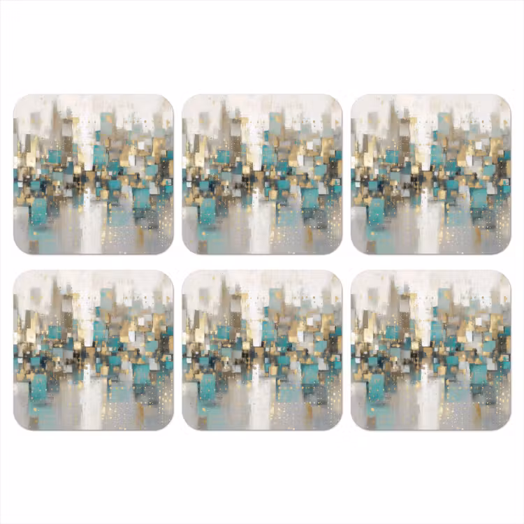 Onderzetter - Abstract - Blokken - Goud - Skyline — 1
