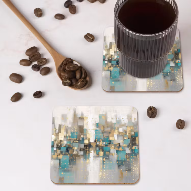Onderzetter - Abstract - Blokken - Goud - Skyline — 4