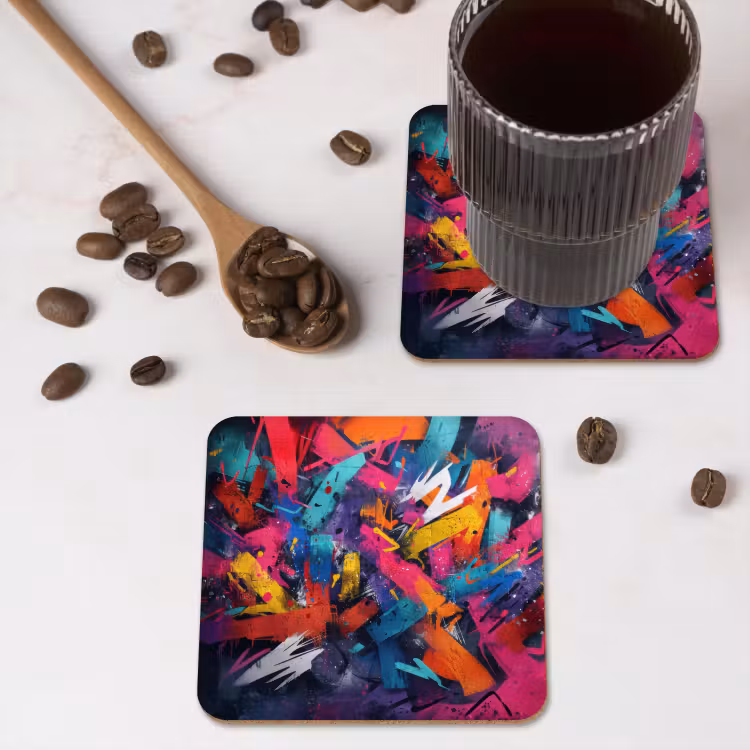 Onderzetter - Abstract - Explosie - Neonkleuren — 4