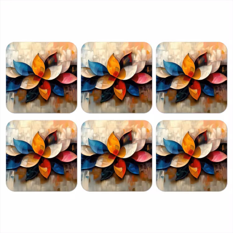 Onderzetter - Bloem - Abstract - Kleurrijk - Bladeren — 1