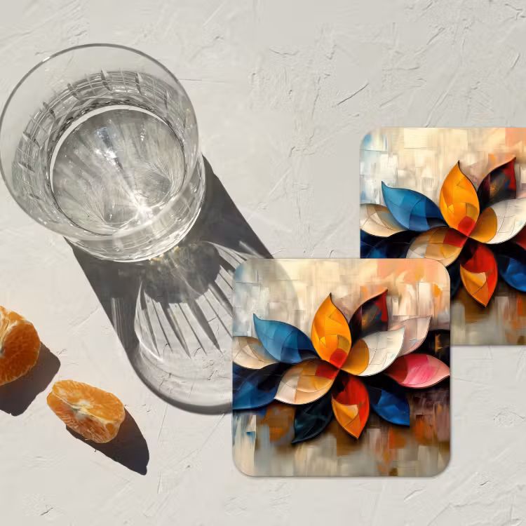 Onderzetter - Bloem - Abstract - Kleurrijk - Bladeren — 3