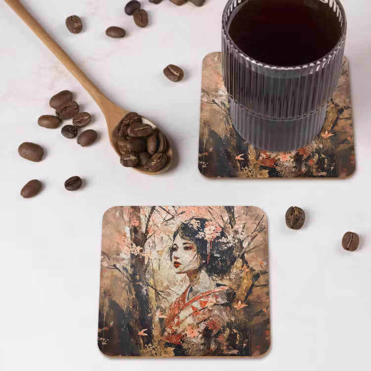 Onderzetter - Kimono - Vrouw - kersenbomen — 4