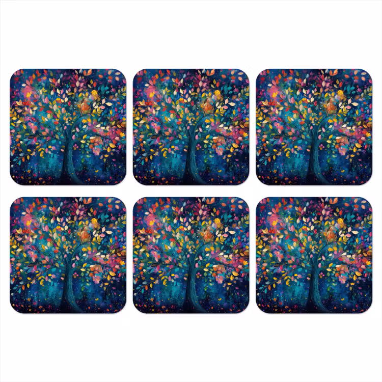 Onderzetter - Kleurrijk - Boom - Magisch - Abstract — 1