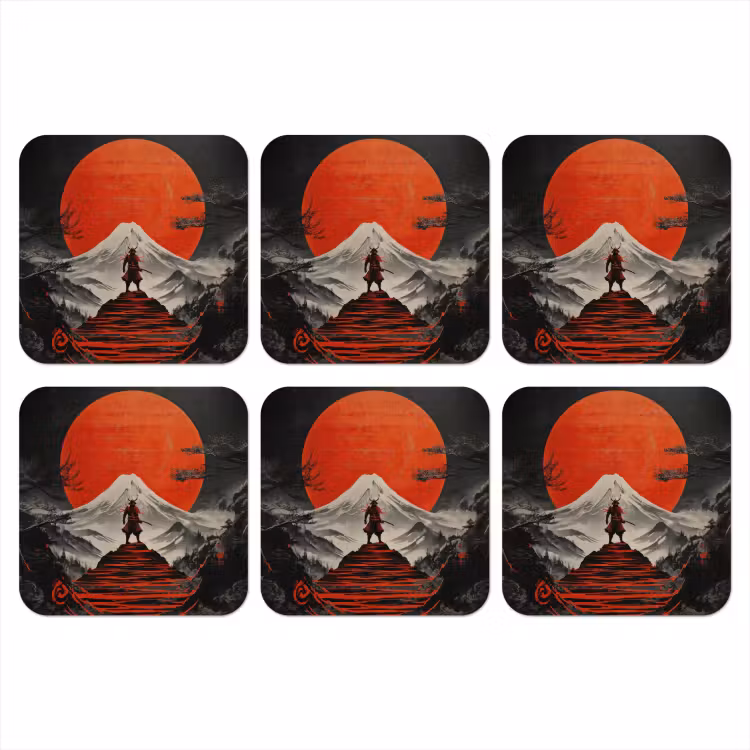 Onderzetter - Krijger - Rode trappen - Zon - Berg — 1