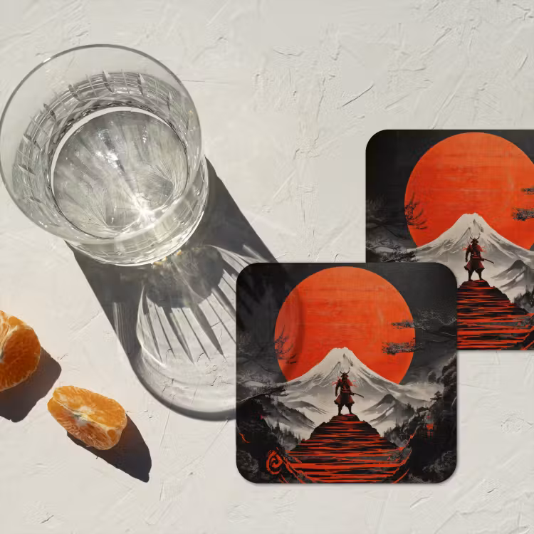 Onderzetter - Krijger - Rode trappen - Zon - Berg — 3