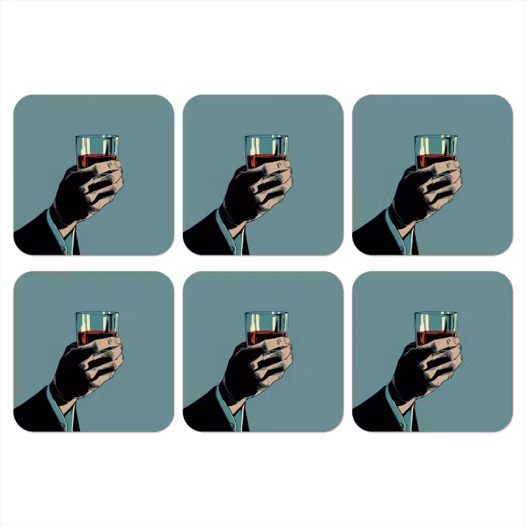 Onderzetter - Arm - Glas - Pak - Blauw — 1