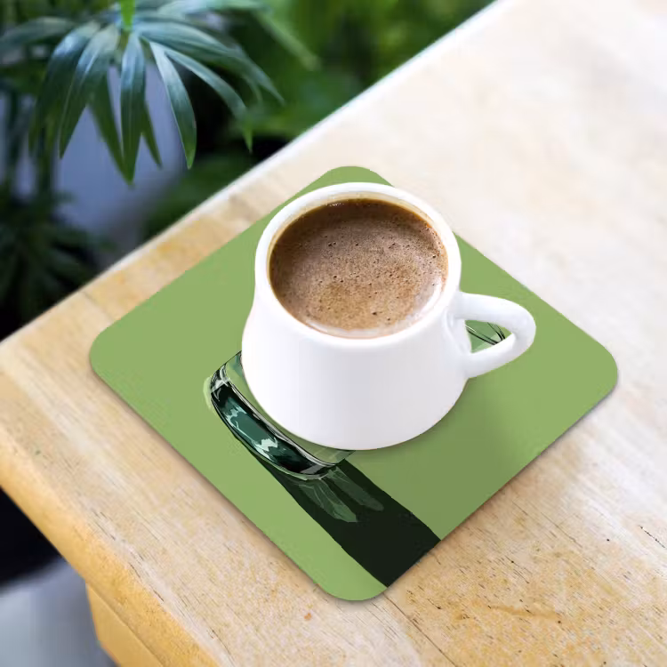 Onderzetter - Glas - Citroen - Ijsblokjes - Groen — 2