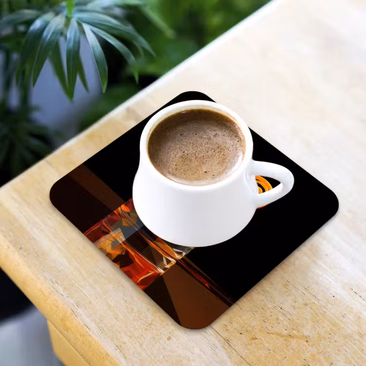 Onderzetter - Glas - Ijsblokjes - Drinken - Bruin — 2