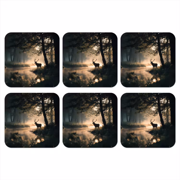 Onderzetter - Hert - Bosbeek - Mystiek — 1