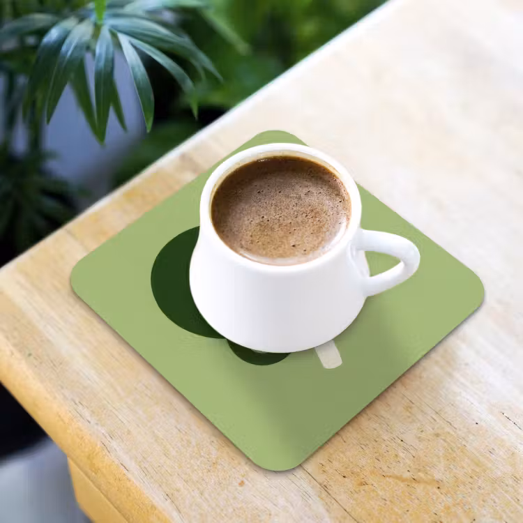 Onderzetter - Minimalistisch - Kopjes - Matcha -Groen — 2