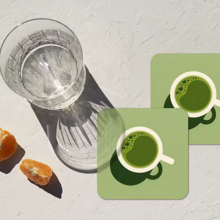Onderzetter - Minimalistisch - Kopjes - Matcha -Groen — 3