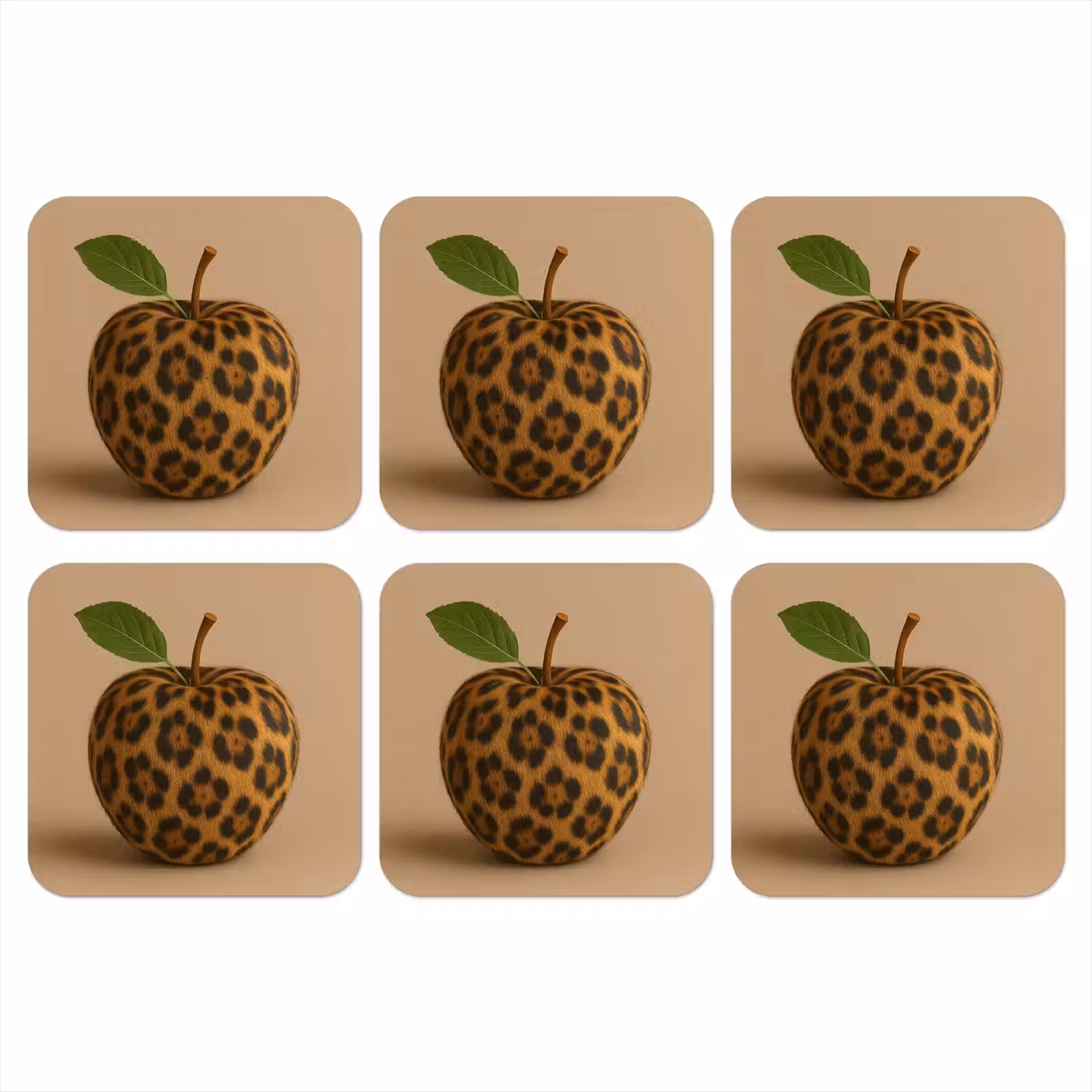 Onderzetter - Appel - Panter - Blaadje - Groen — 1