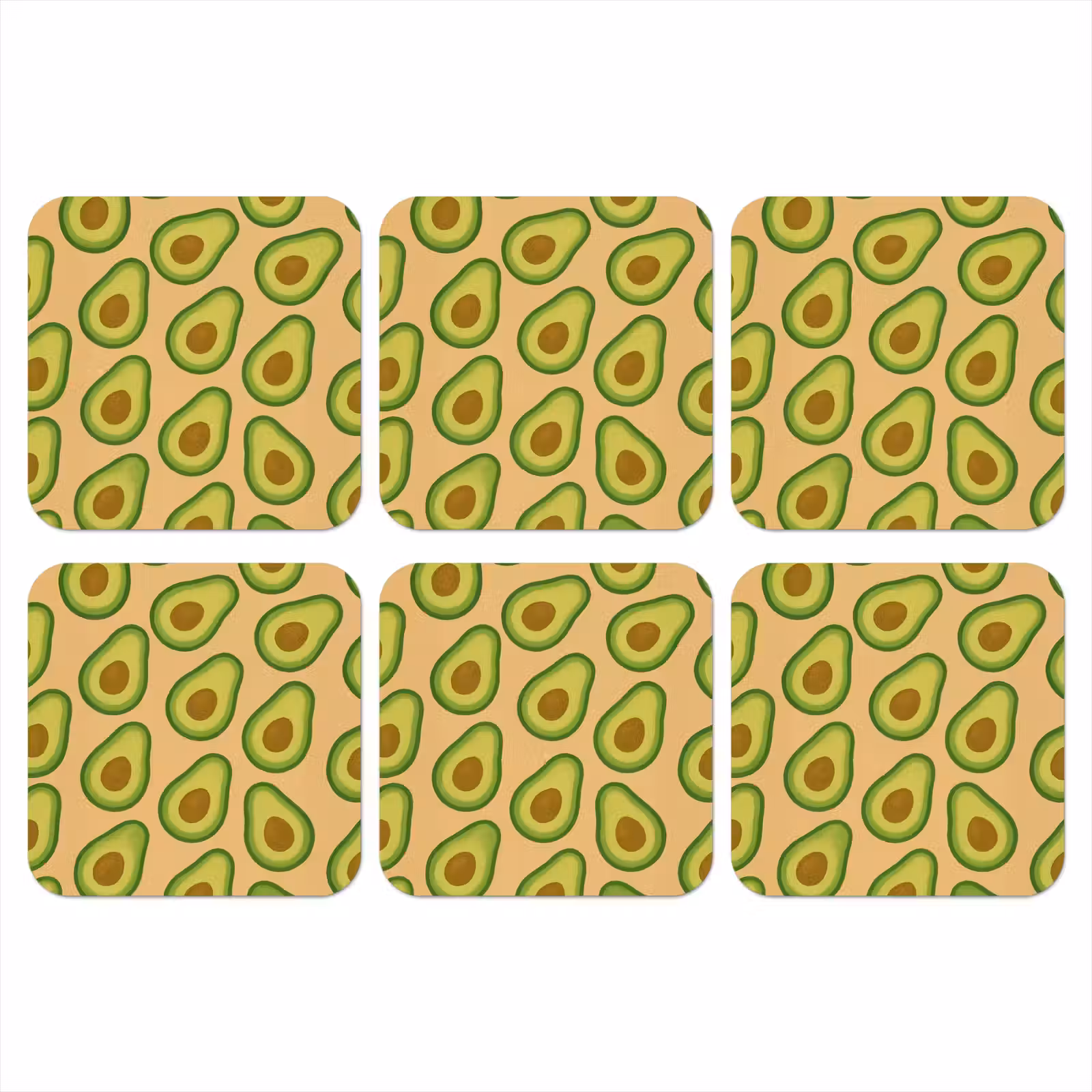 Onderzetter - Avocado - Patroon - Groen - Pit — 1