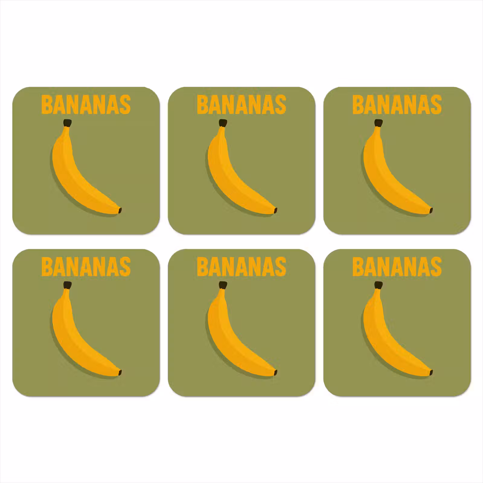 Onderzetter - Banaan - Minimalistisch - Geel — 1