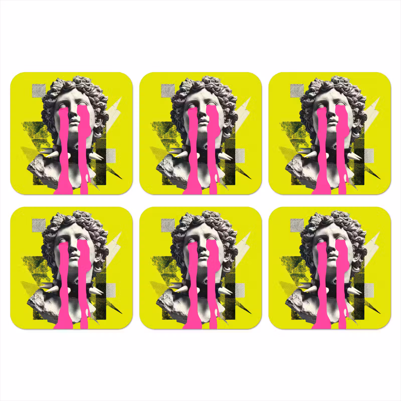 Onderzetter - Buste - Verf - Geel — 1