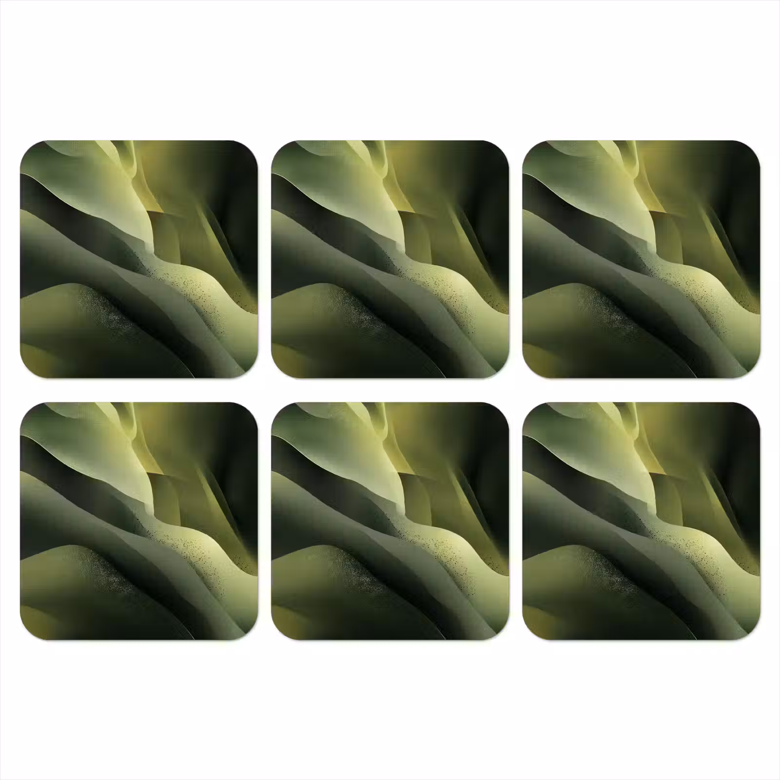 Onderzetter - Gaming - Golven - Abstract - Heuvels - Groen — 1