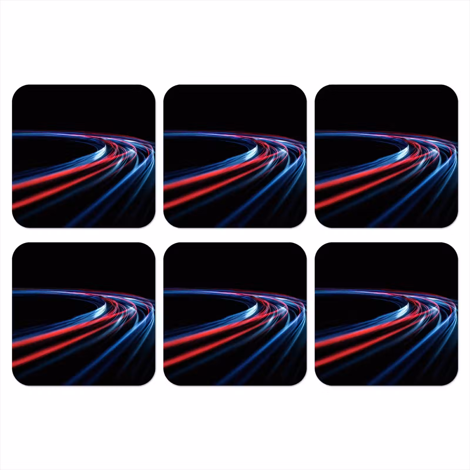Onderzetter - Gaming - Lichtbanen - Golvend - Rood — 1