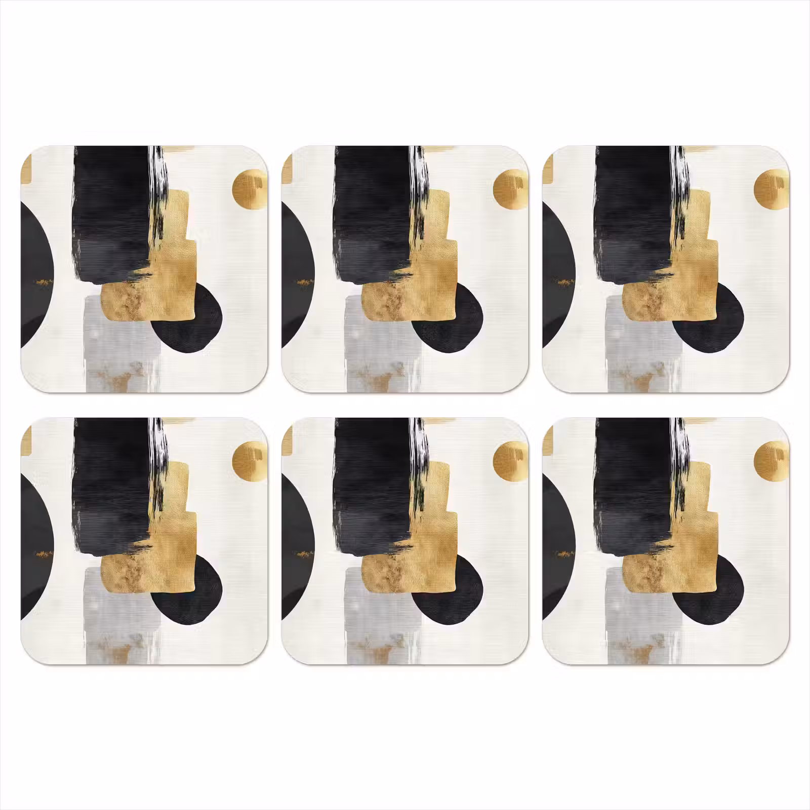 Onderzetter - Goud - Rechthoeken - Cirkels - Abstract — 1