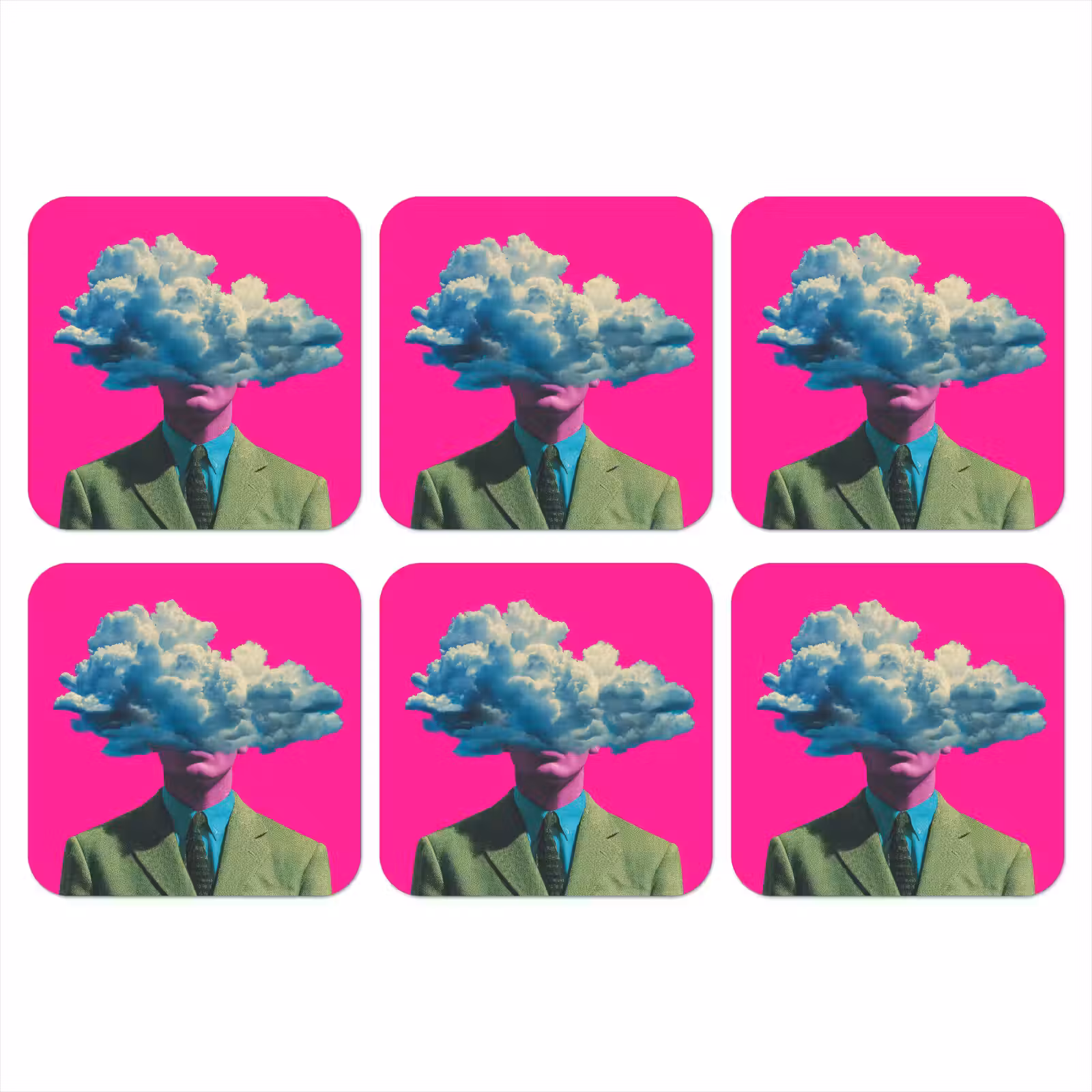 Onderzetter - Man - Pak - Wolk - Roze — 1